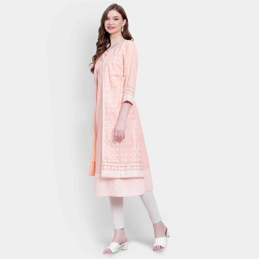 Printed Kurta, Peach, large image number null