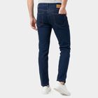 Men's Navy Blue Slim Fit Classic Jeans, गहरा नीला, small