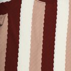 Boys' Maroon Round Neck Vertical Striped T-Shirt, Maroon, small