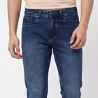 Men's Blue Slim Fit Washed Jeans, Light Blue, small