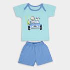 Infant Boys' 100% Cotton Baba Suit, Aqua, small