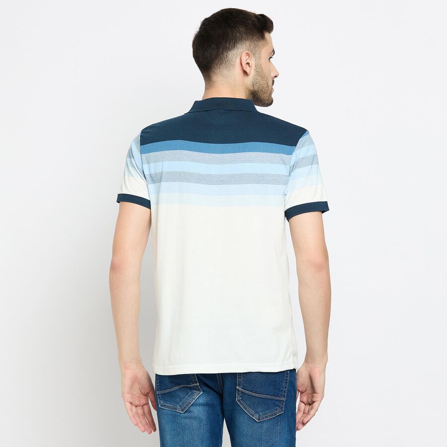 Men's Collared Half Sleeves T-Shirt , Mid Blue, large image number null