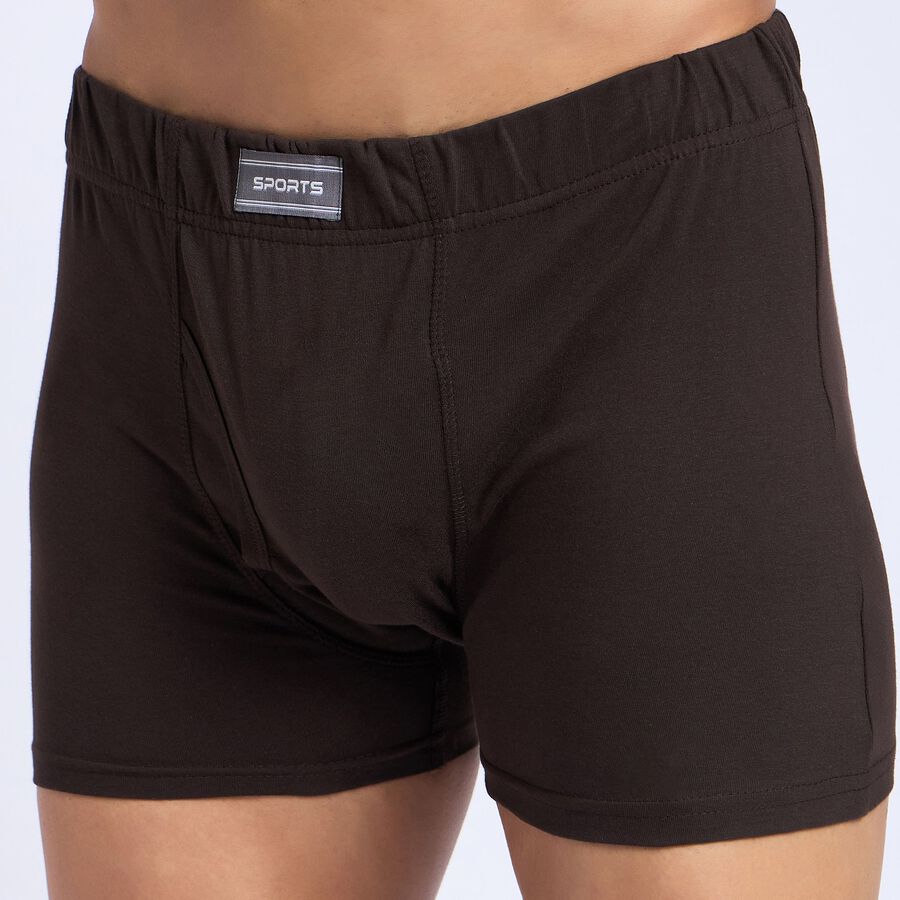 Men's 100% Cotton Trunks, भूरा, large image number null