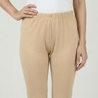 Women's Khaki Cotton Blend Comfortable Churidar, Khaki, small
