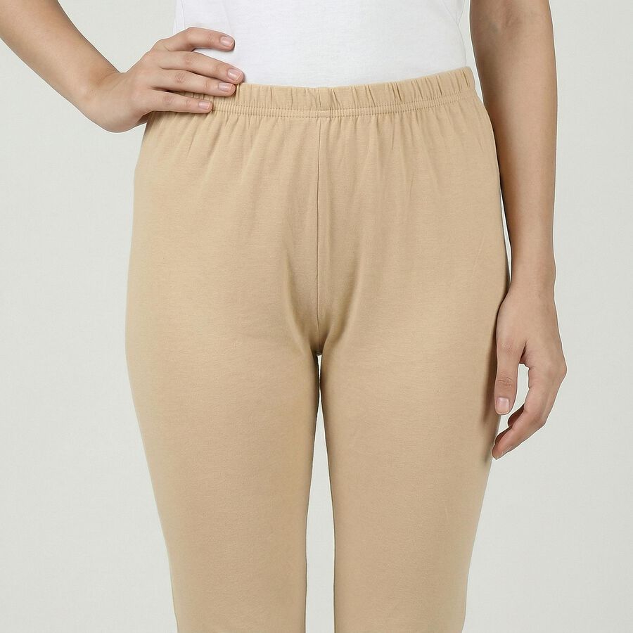 Women's Khaki Cotton Blend Comfortable Churidar, Khaki, large