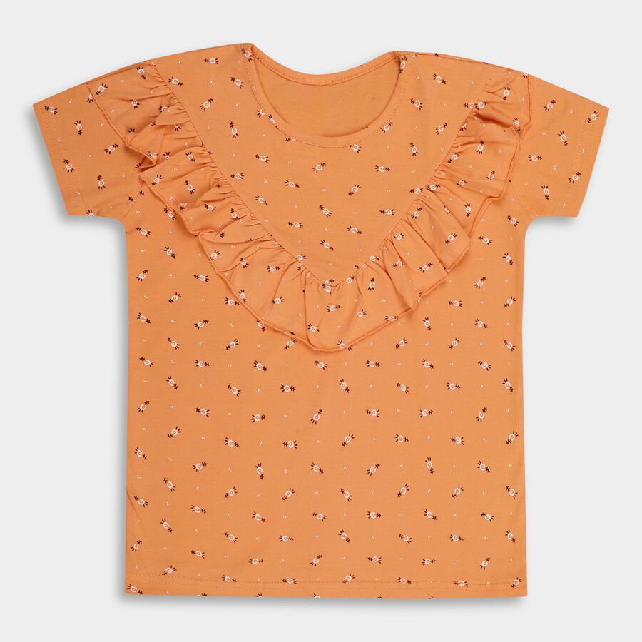 Girls' 100% Cotton T-Shirt, Coral, large image number null