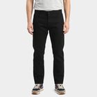 Men's Black Straight Fit Solid Jeans, Black, small