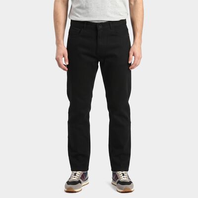 Men's Black Straight Fit Solid Jeans