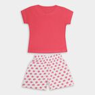 Girls' 100% Cotton Short Set, Pink, small
