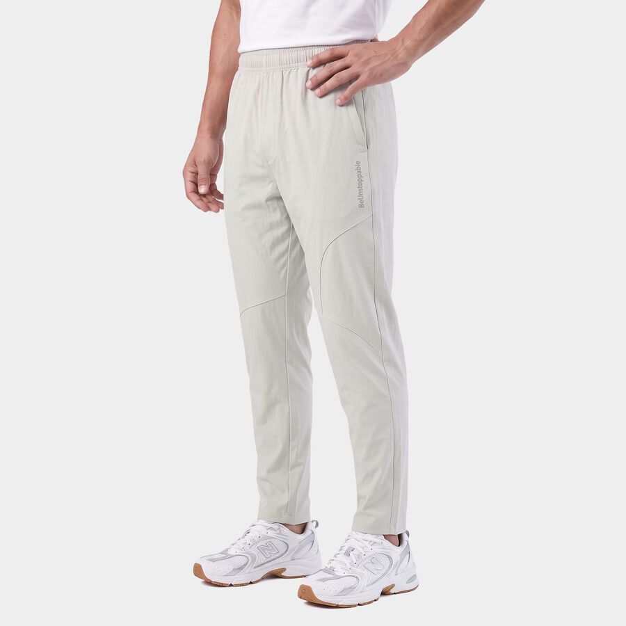 Men's Grey Panelled Track Pants, हल्का ग्रे, large