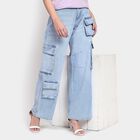 Ladies' 100% Cotton Jeans , Light Blue, small image number null