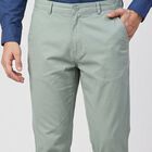 Men's Aqua Flat Front Trousers, एक्वा, small