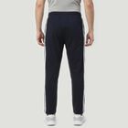 Men's Navy Blue Regular Fit Solid Track Pants, नेवी ब्लू, small