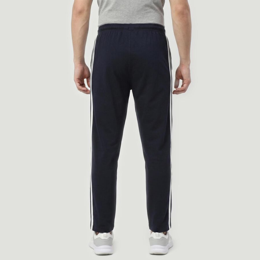 Men's Navy Blue Regular Fit Solid Track Pants, नेवी ब्लू, large