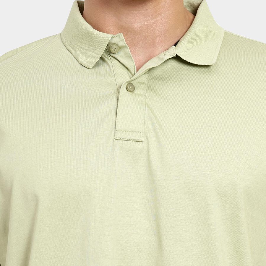 Men's 100% Cotton Collared Half Sleeves T-Shirt, हल्का हरा, large image number null