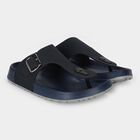 Men's Navy Blue Buckle Strap Thong Sandals, Navy Blue, small