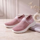 Women's Pink Slip-On Sneakers, गुलाबी, small