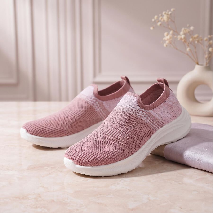 Women's Pink Slip-On Sneakers, गुलाबी, large