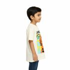 Boys' Off-White Cotton Crew Neck Casual T-Shirt, ऑफ व्हाइट, small image number null