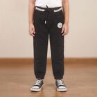 Boys' Black Regular Fit Drawstring Jogger Trousers, Black, small