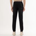 Men's Jet Black Slim Fit Elastic Waist Jeans, काला, small image number null