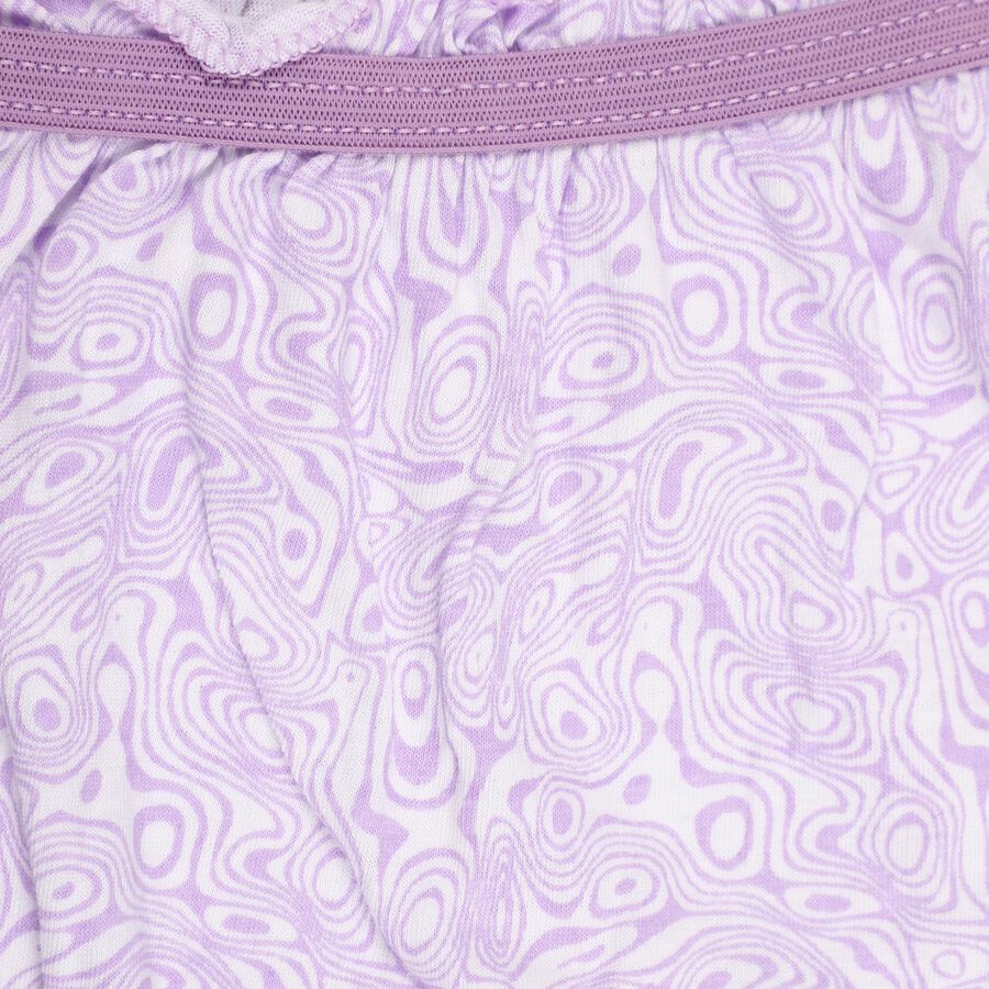 Girls' Soft Lavender Regular Fit Printed Bloomers, Lilac, large image number null