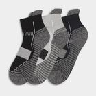 Men's Black and Gray Regular Fit Ankle-Length Socks Pack of 3, नेवी ब्लू, small image number null