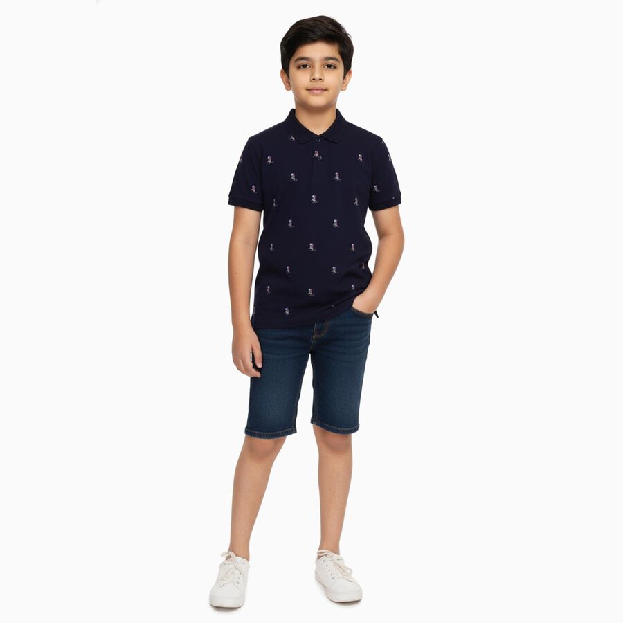 Boys' Half Sleeves T-Shirt, नेवी ब्लू, large image number null