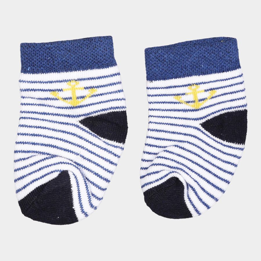 Infants Cotton Solid Socks, Mid Blue, large image number null