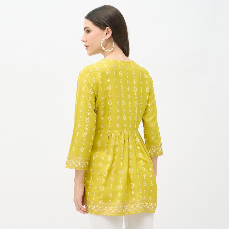 Women's Light Sage Green Round Neck Straight Kurti, हल्का हरा, large