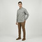 Men's Khaki Cotton Classic Casual Shirt, खाकी, small