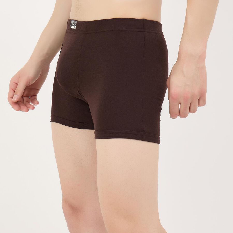 Men's Brown Regular Fit Cotton Trunks, भूरा, large