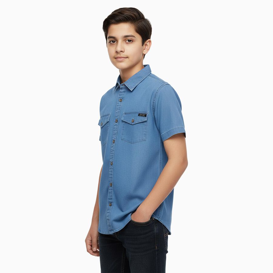 Boys' Casual Shirt, Light Blue, large image number null