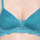 Half Lace Padded Bra, टील ब्लू, small image number null