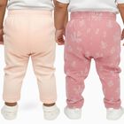 Baby Pink and Peach Cotton Blend Printed Pyjama Set, पीच, small image number null