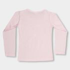 Girls' Light Pink Cotton Round Neck Casual Top, हल्का गुलाबी, small image number null