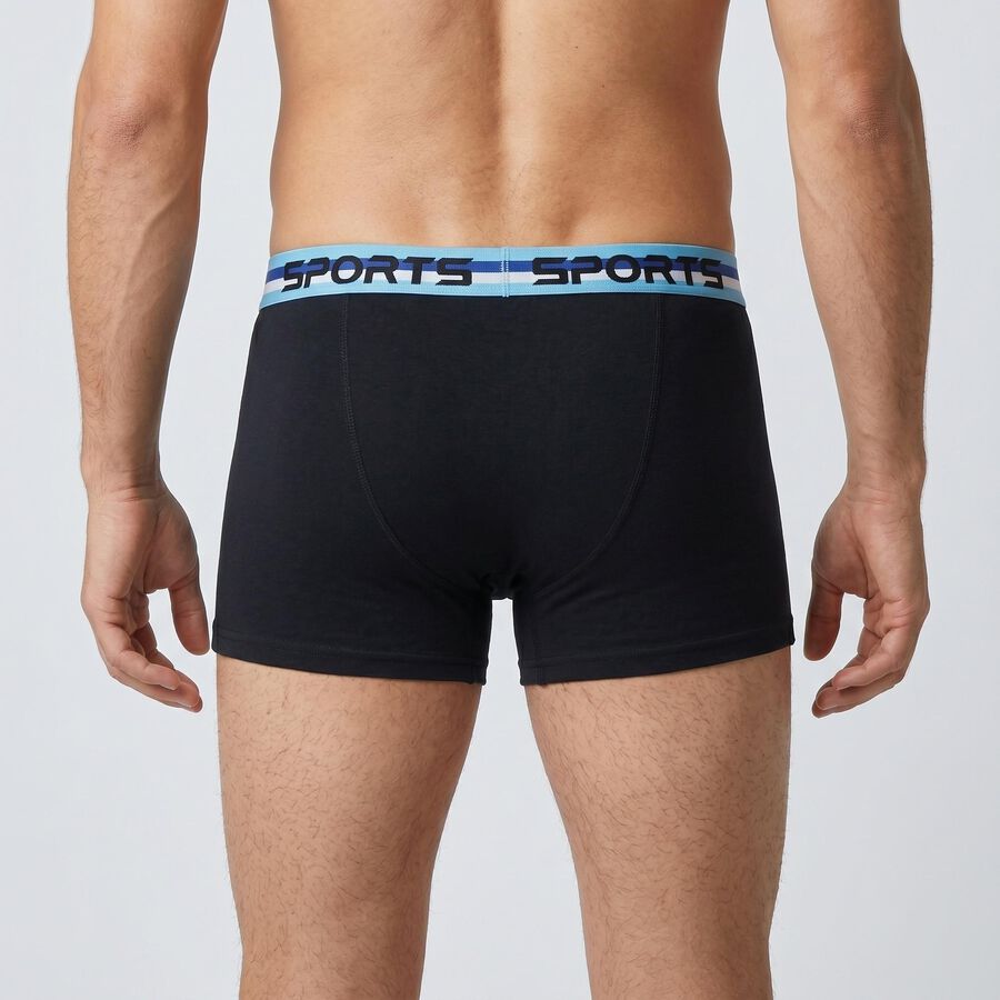 Men's Navy Blue Regular Fit Solid Trunks, नेवी ब्लू, large