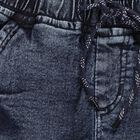 Boys' Faded Dark Blue Cargo Jogger Jeans, गहरा नीला, small image number null