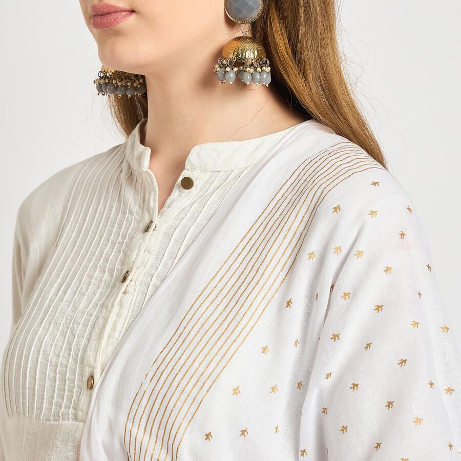Ladies' Dupatta , सफ़ेद, large image number null