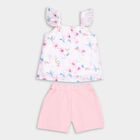 Girl's Short Set, White, small image number null