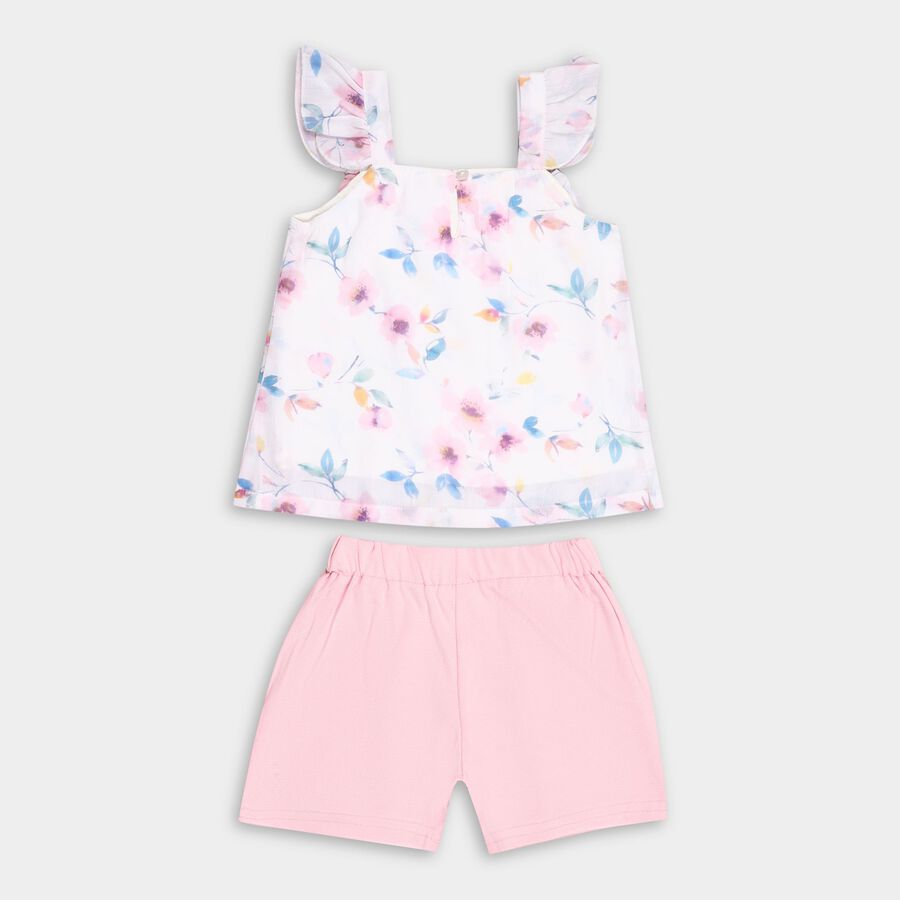 Girl's Short Set, White, large image number null