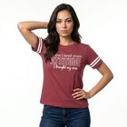 Women's Purple Round Neck Regular T-Shirt, Purple, small