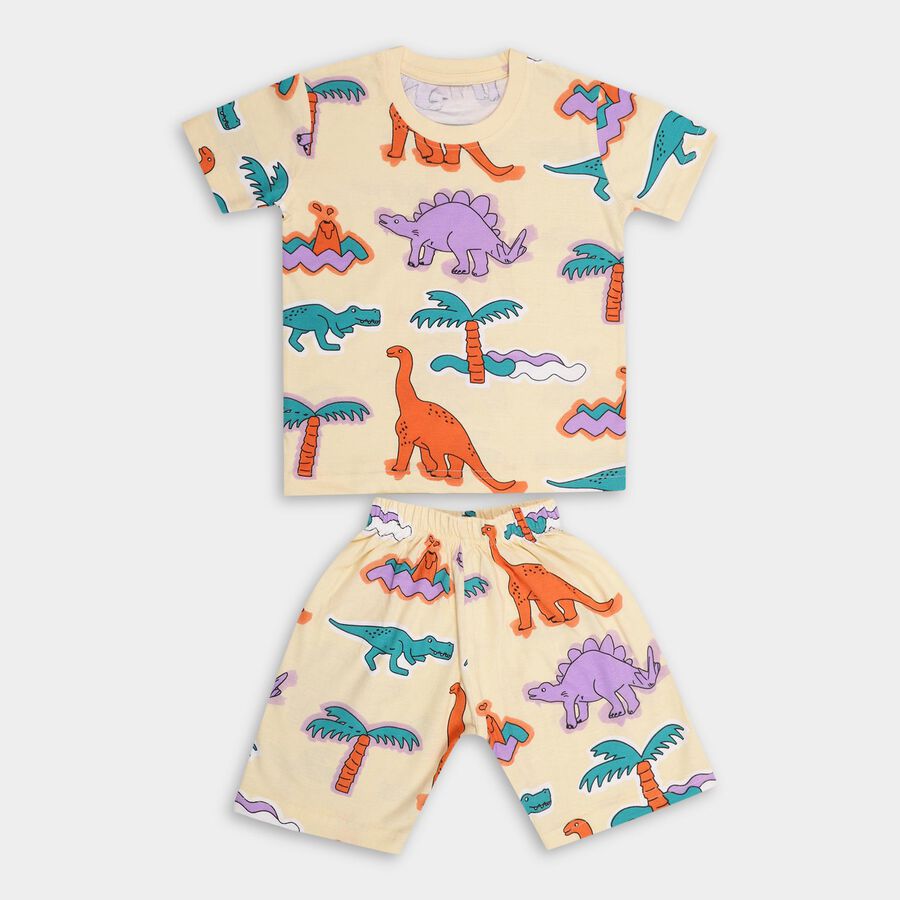 Boys' 100% Cotton Suit Night, Beige, large image number null