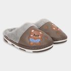 Kids Warm Chocolate Brown Fur Lined Slip-On Winter Slippers, Brown, small image number null