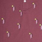 Boys' Deep Maroon Cotton Polo Neck Half Sleeve T-Shirt, Pink, small image number null