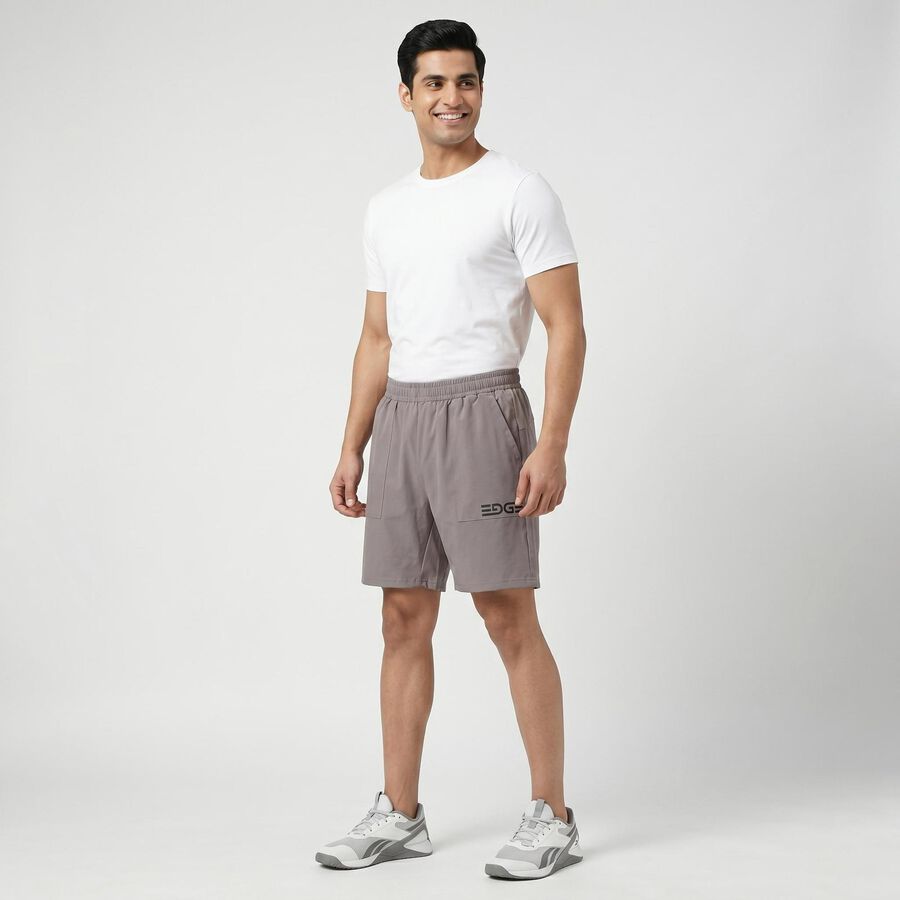 Men's Light Grey Regular Fit Casual Shorts, Light Grey, large