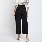 Solid High Rise Flared Trousers, Black, small image number null