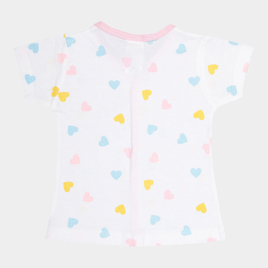 Infants Cotton Printed T-Shirt, White, large image number null