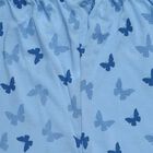 Girls' Light Blue Regular Fit Printed Elastic Waist Capri, हल्का नीला, small