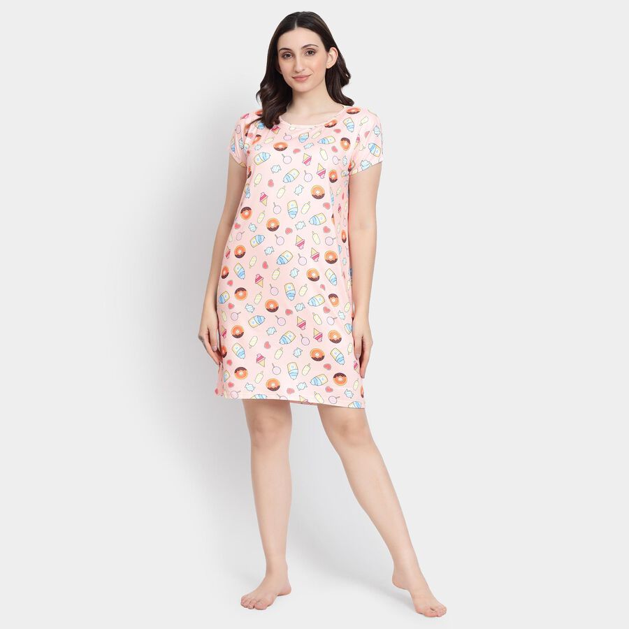 Ladies' Nighty , पीच, large image number null